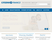 Tablet Screenshot of citizensfinance.com